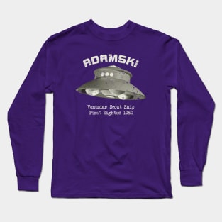 Adamski UFO Flying Saucer - Distressed Long Sleeve T-Shirt